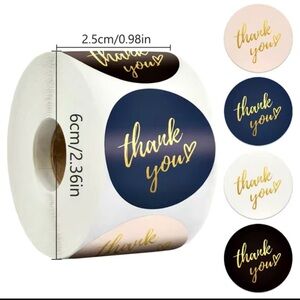 1 roll 500 pc thank you stickers